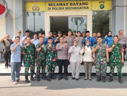 KEJUTAN MANIS DARI CAMAT MEDANSATRIA DAN DANRAMIL UNTUK POLSEK MEDANSATRIA DALAM RANGKA HUT BHAYANGKARA KE-79