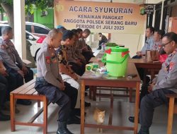 Polsek Serang Baru Gelar Acara Syukuran Kenaikan Pangkat Anggota