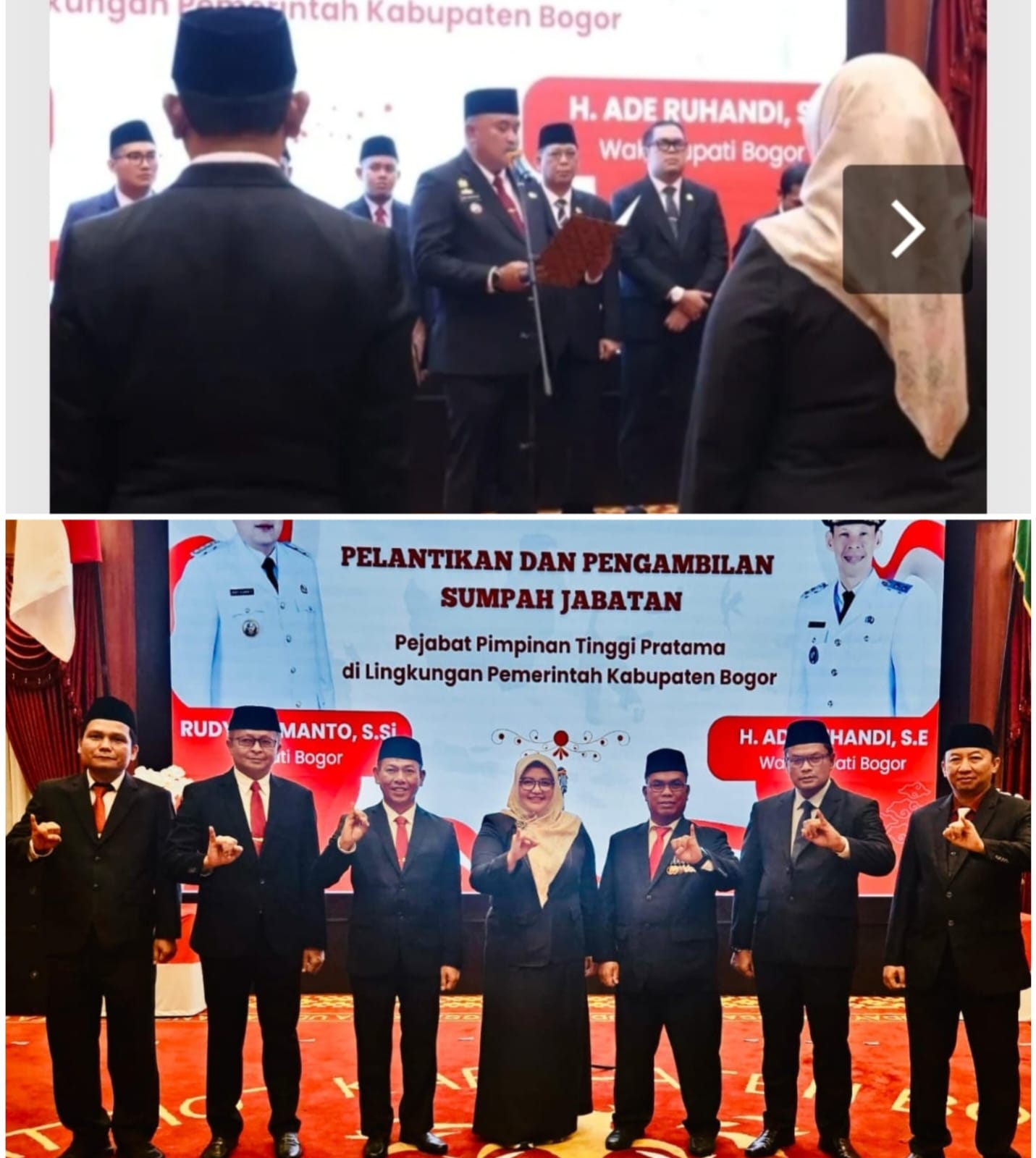 Pelantikan  Dan Pengambilan Sumpah Jabatan Pejabat  Pimpinan Tinggi Oleh Bupati Bogor
