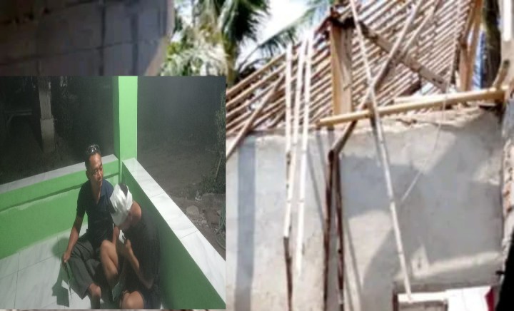 Rumah Ambruk Akibat Angin Kencang,Pemilik Rumah Tertimpa Matrial Bangunan