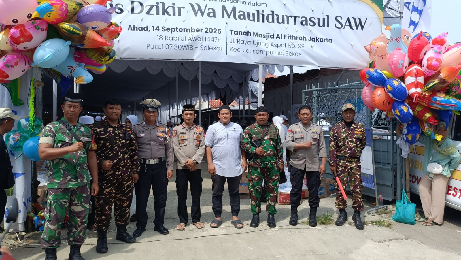 Diikuti Ratusan Jemaah, Peringatan Maulid Nabi di Jatisampurna Berjalan Aman Dengan Pengamanan Polisi