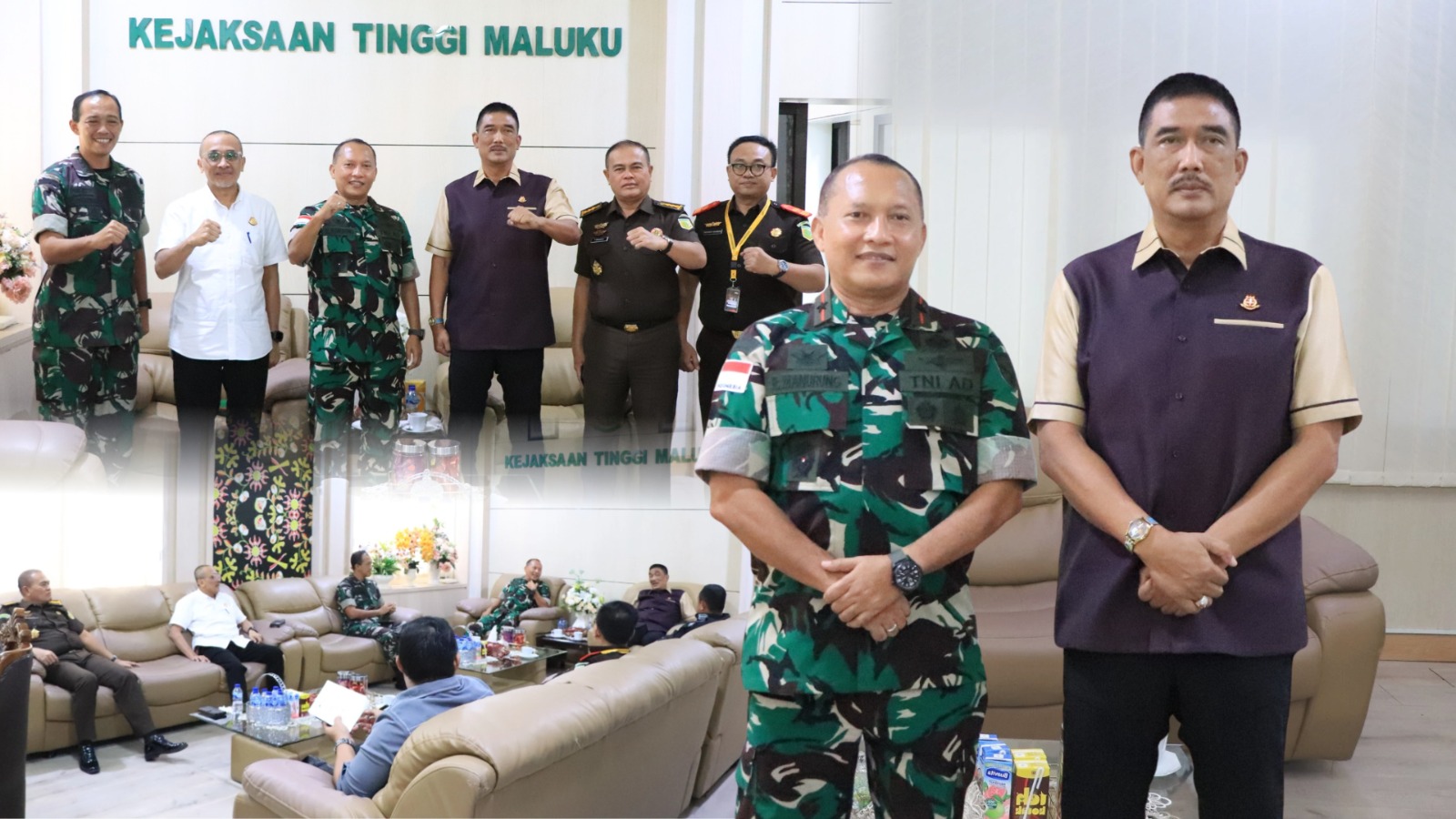Kejati Maluku Agoes SP Terima Kunjungan Silaturahmi Danrem 151/Binaiya Penuh Keakraban.