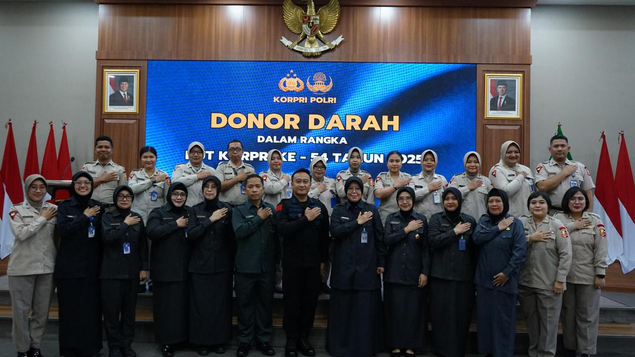Kabid Kesjas Korbrimob Polri Pimpin Kegiatan Donor Darah Peringati HUT Ke-54 KORPRI Polri Tahun 2025