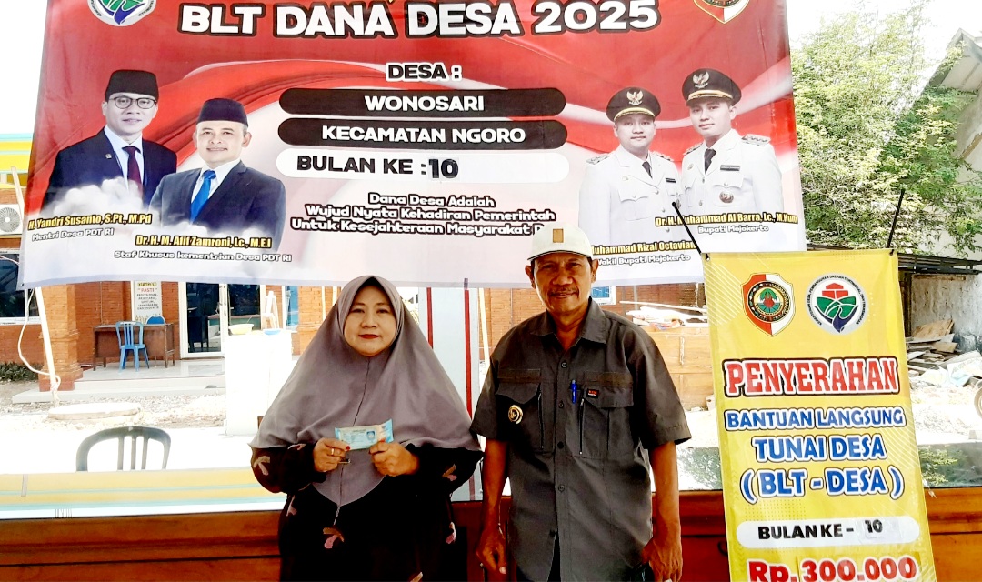 Pembagian BLT DD Tahap 10 Tahun 2025 Desa Wonosari Berjalan Lancar