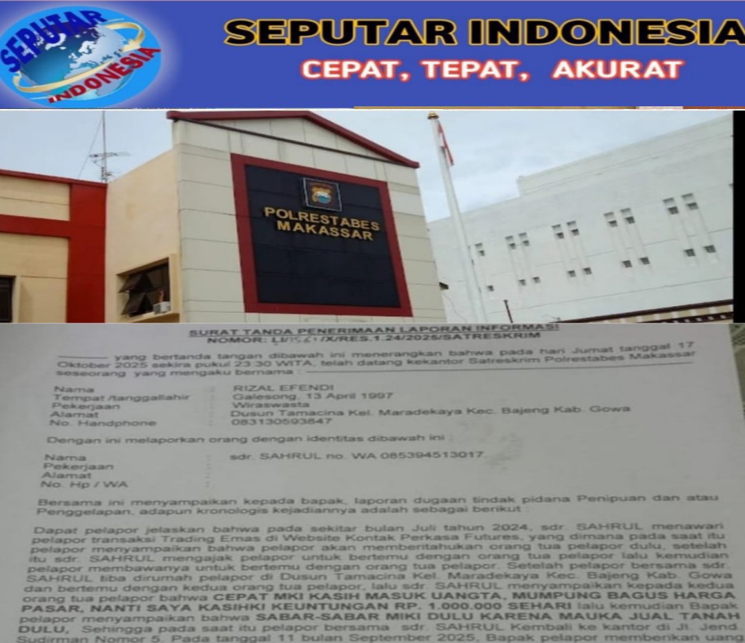 Laporan Penipuan Rp 100 Juta Di Polrestabes Makassar Sudah Berjalan 3 Bulan, Penyidik Diduga Tidak Serius