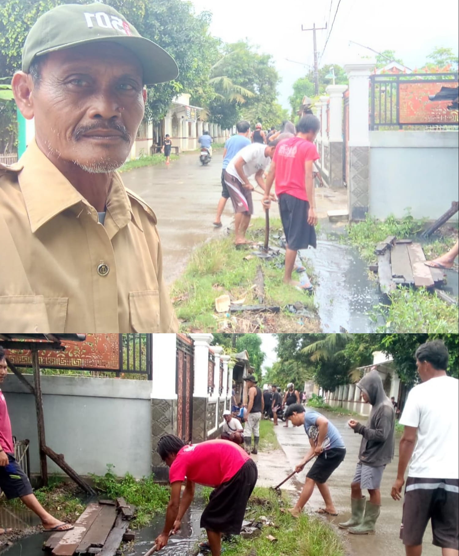 Tak Tinggal Diam Kepala Dusun 1 Turun Langsung Pimpin Kerja Bakti Hadapi Curah Hujan Tinggi