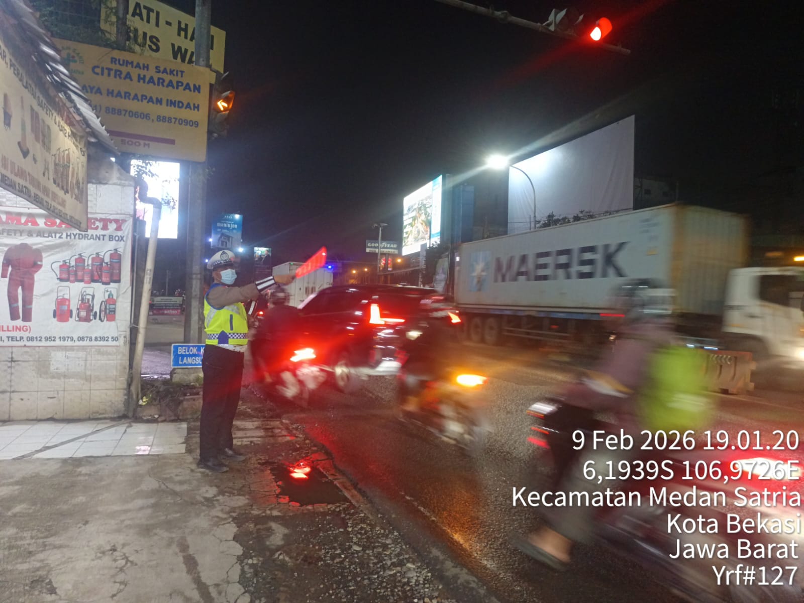 Unit Lantas Polsek Medansatria Melaksanakan Strong Point Antisipasi Kemacetan