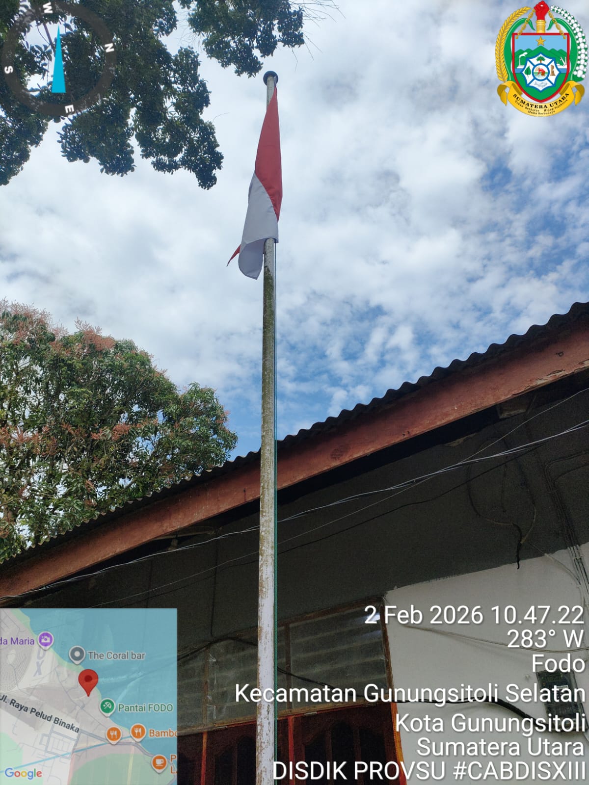 Bendera Merah Putih Berkibar Sobek di Halaman Kantor Cabdisdik XIII Gunungditoli Prov.Sumut,Kacabdis: Bukan Unsur Kesengajaan dan Minta Maaf.