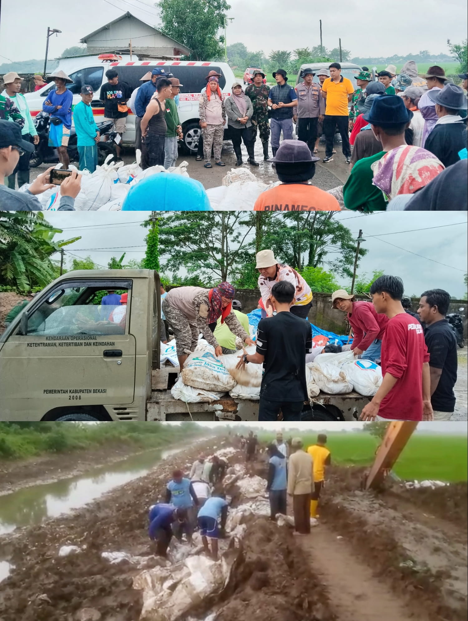 Kompak Bangun Kebersamaan TNI-Polri Bersama Pemerintah Kecamatan Pebayuran Dan Warga Serta Petani Gotong Royong Massal Di BKG 16a Kertasari