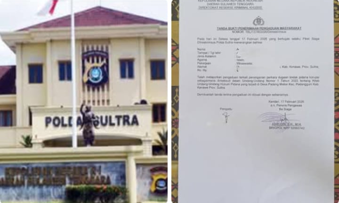 Kades Padang Mekar Resmi di Laporkan di Polda Sultra Atas Dugaan Penggelapan Alsintan