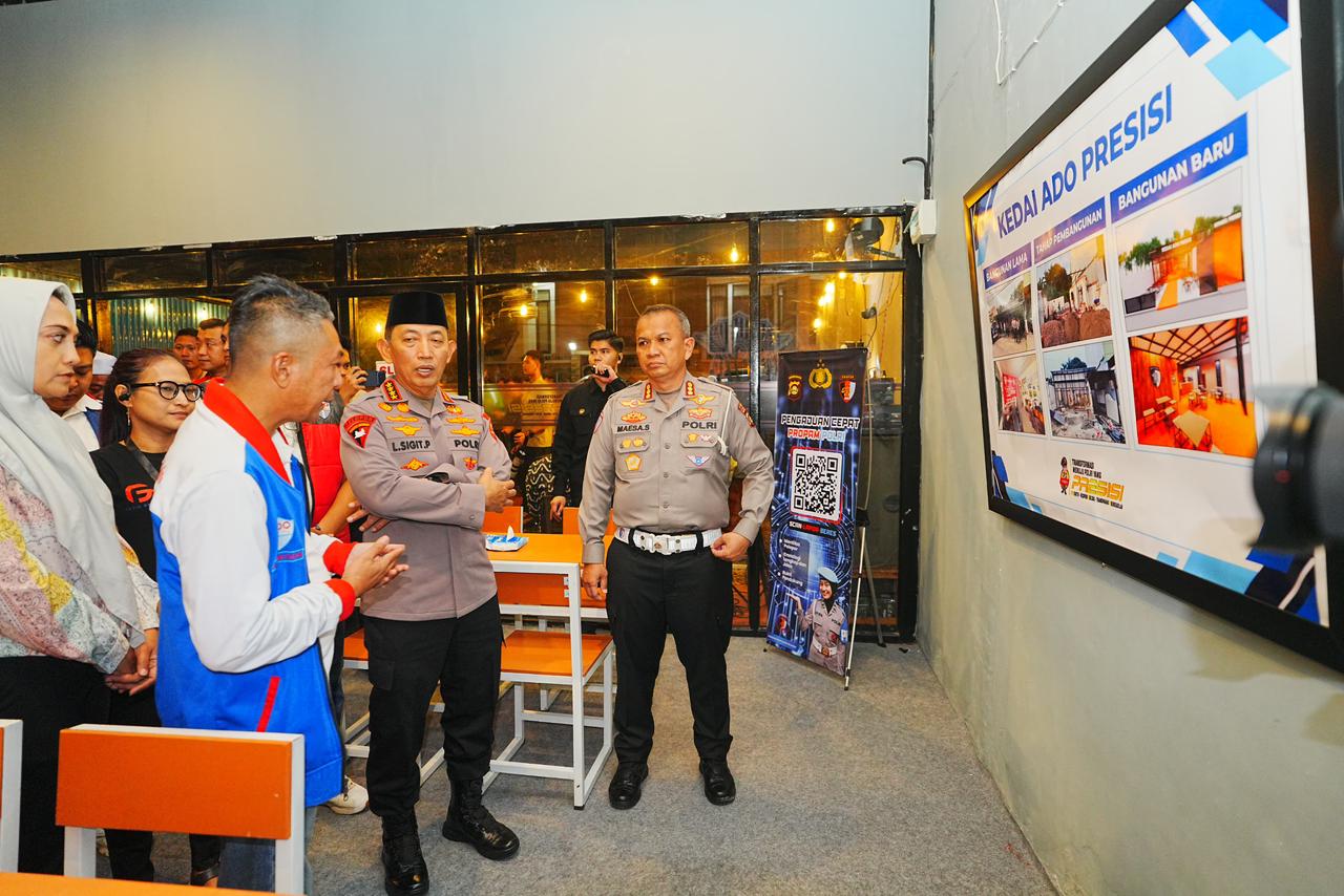 Momen Kapolri Interaksi-Serap Aspirasi Ojol di Kedai Ado Presisi