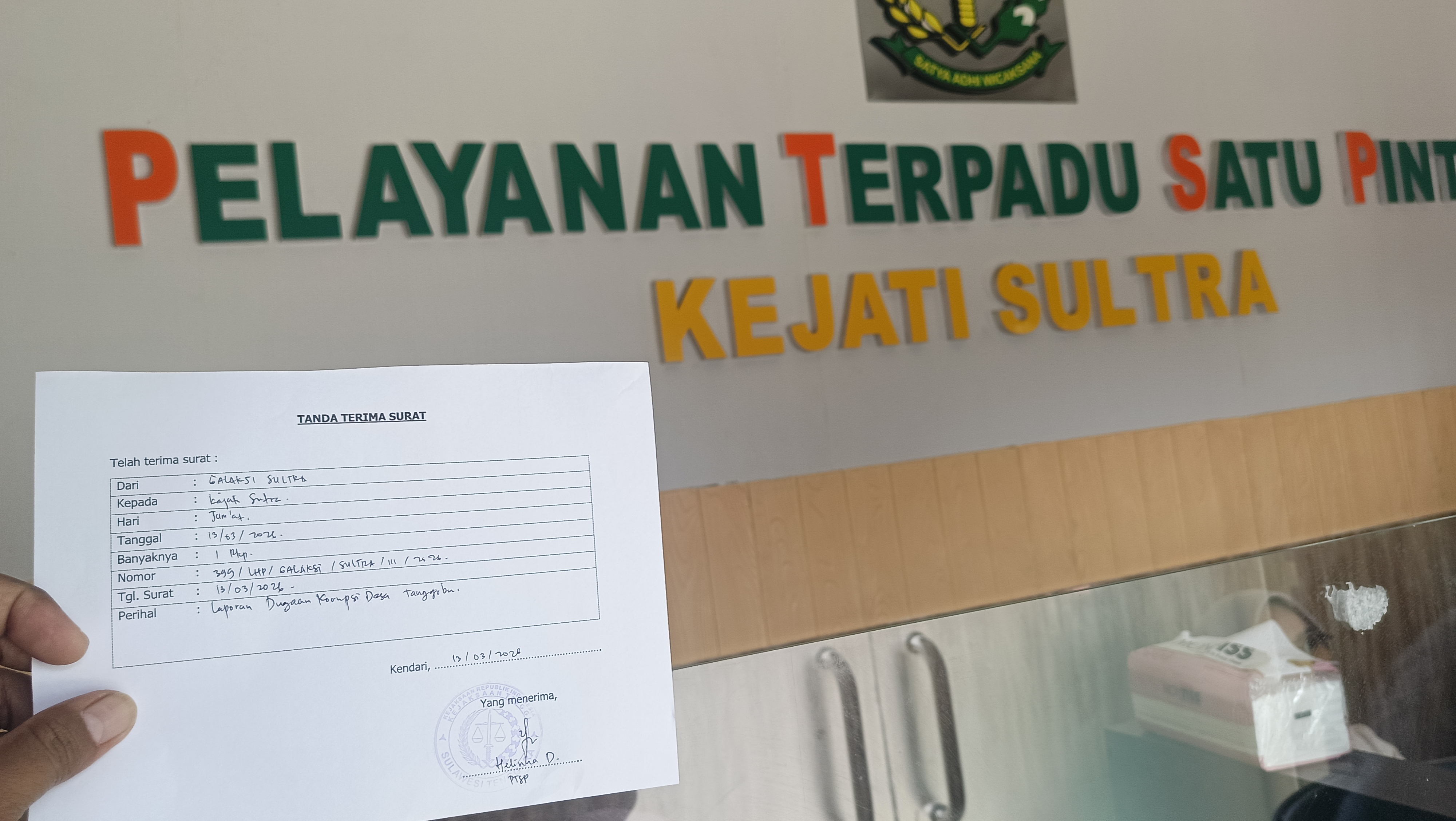 Diduga Ada Bau Korupsi Pengelolaan Dana Desa, Kades Tanggobu di Laporkan di Kejati Sultra