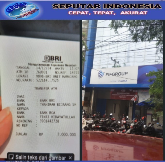 Karyawan FIF Cabang Cendrawasih Lakukan Penipuan Dalam Bentuk Penagihan Terhadap Konsumen Senilai Rp.7.000.000