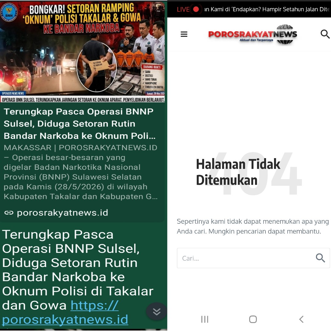 Berita Dugaan Setoran Rutin ke Oknum Satresnarkoba Dihapus Media, Kecurigaan Publik Meninggi