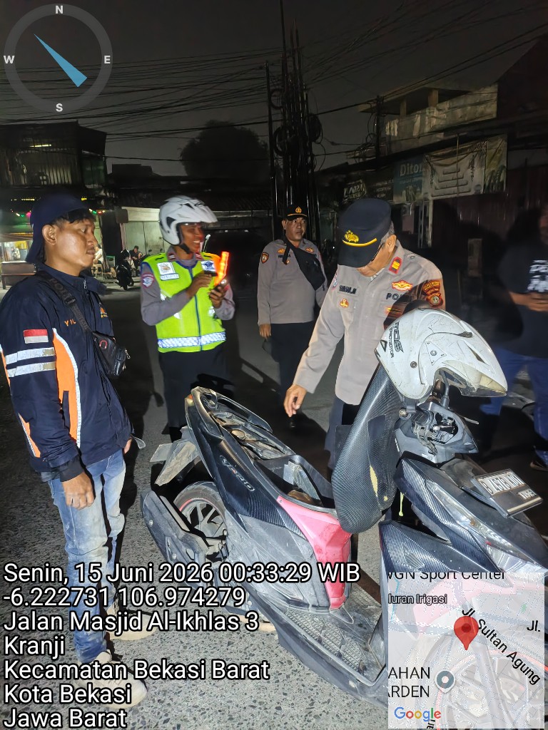 Jaga Jakarta On The Spot, Polsek Bekasi Barat Gelar Razia Stasioner Dan Patroli Antisipasi Kejahatan Jalanan serta Tawuran