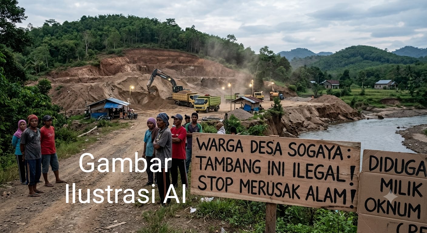 Tambang Ilegal di Desa Sogaya Diduga Milik Oknum Brimob, Warga Desak Penegakan Hukum