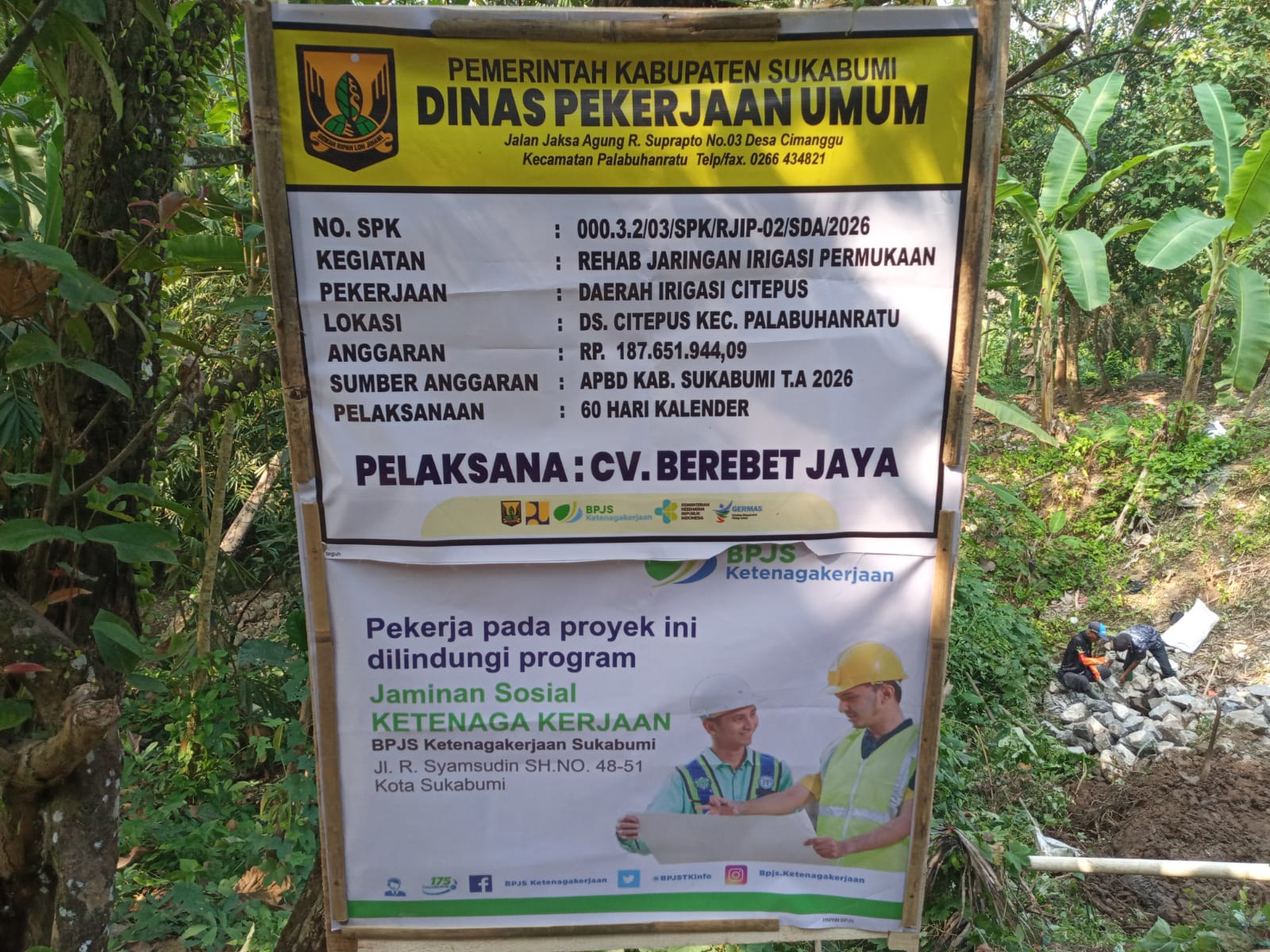 Tingkatkan Produktivitas Pertanian, UPTD PU Wilayah Palabuhanratu Kebut Proyek Reguler Daerah Irigasi Citepus