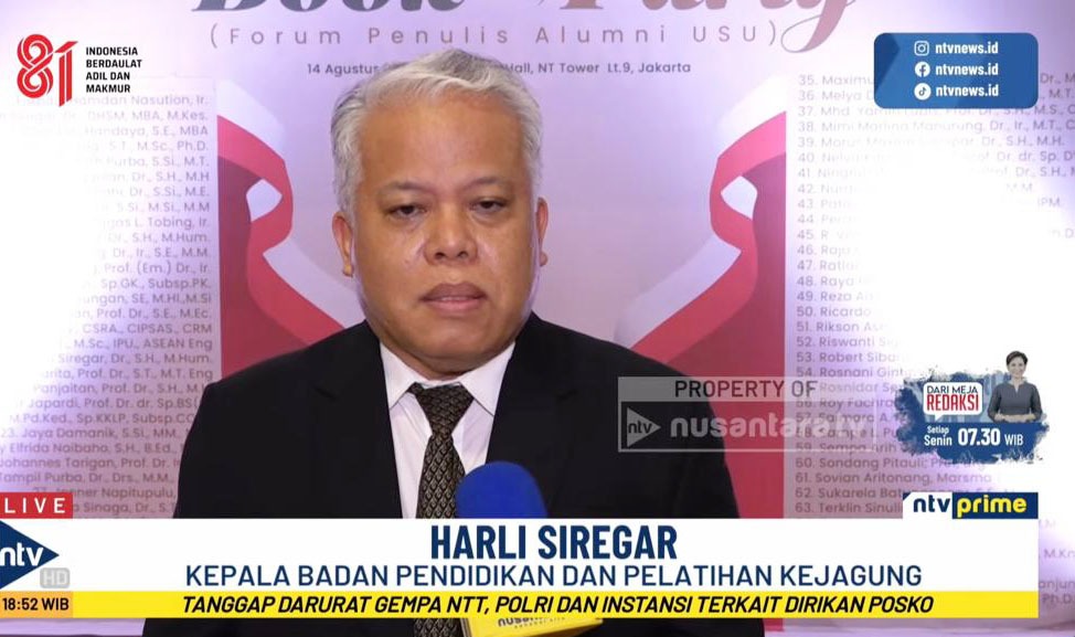 Kabadiklat Dr. Harli Siregar Dorong Insan Adhyaksa Perkaya Ilmu Hukum melalui Literasi Buku di Era Digital.