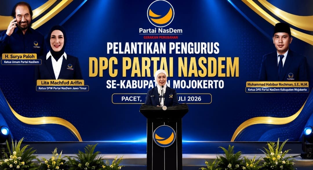 Pelantikan 18 DPC NasDem Se-Kabupaten Mojokerto, Target Jadi Partai Pemenang Pemilu 2029