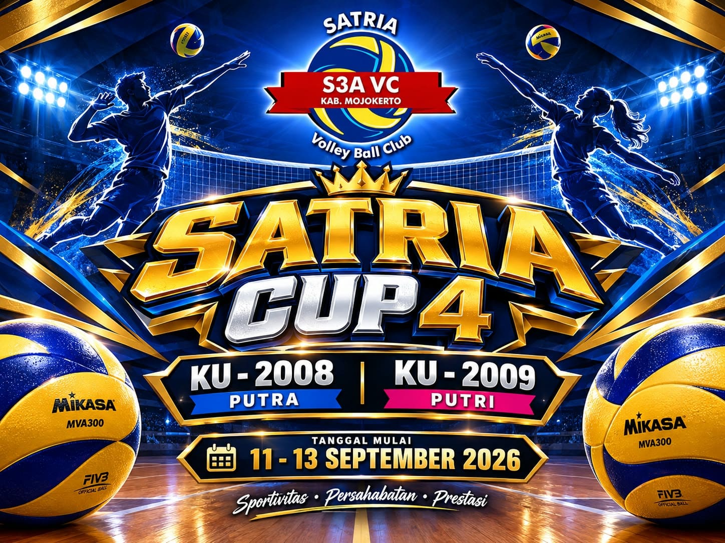 SATRIA CUP 4: Kejuaraan Bola Voli di Mojokerto, Ajang Penjaring Bibit Atlet Nasional