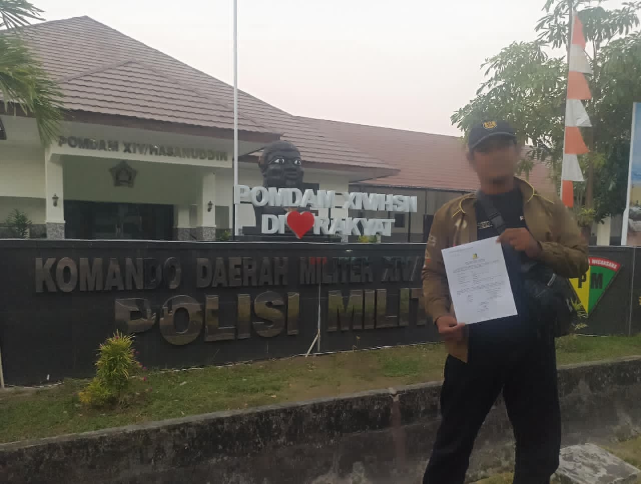 Oknum Anggota TNI Inisial HM Resmi Dilaporkan Ke Pomdam Hasanuddin Makassar Dengan Kasus Berupaya Melenyapkan Oknum Wartawan