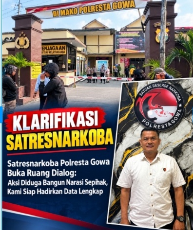 Aksi Unjuk Rasa Diduga Bangun Narasi Sepihak, Kasat Narkoba Polresta Gowa Siap Buka Data Lengkap